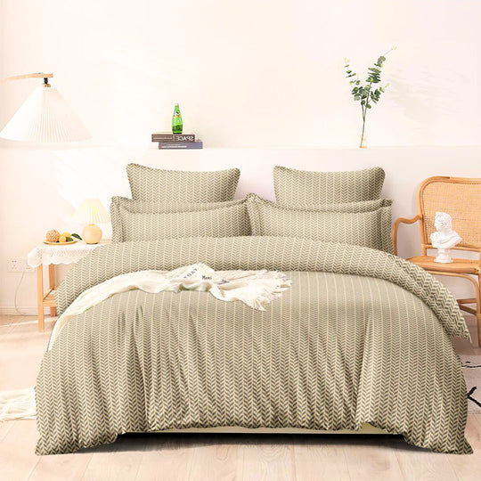 Camel Herringbone | Double Bed Cotton Comforter | Thin & Lightweight - Harsh Foundation India