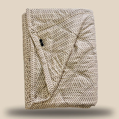 Camel Herringbone | Double Bed Cotton Comforter | Thin & Lightweight