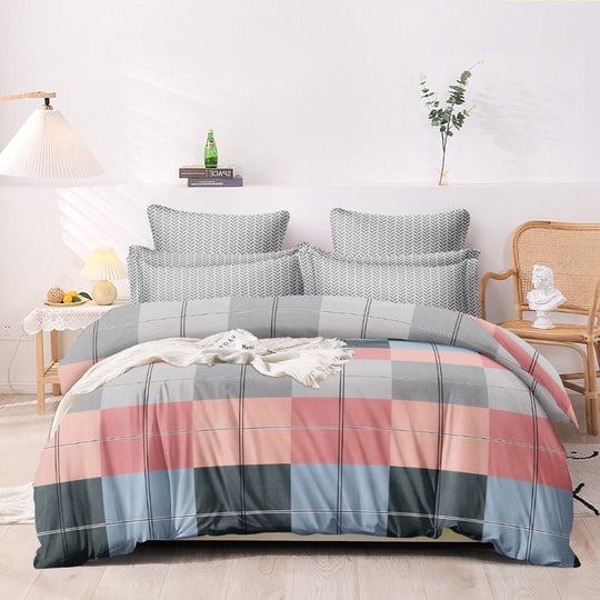 Pastel Checks | Double Bed Cotton Comforter | Thin & Lightweight - Harsh Foundation India
