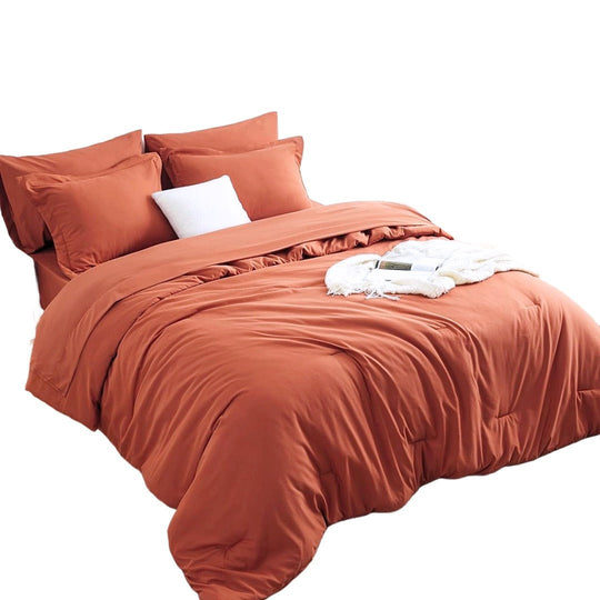 Terracotta Solid | Double Bed Cotton Comforter | Thin & Lightweight - Harsh Foundation India