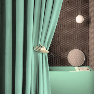 Jade Serenity American Pleat Velvet Curtain