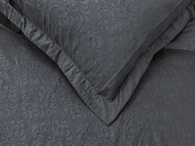 Lava Grey KI.NO.ORI Cotton-Sateen Blend 250TC Bedsheet Set King Size