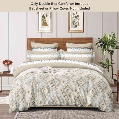 Patola Champagne | Double Bed Cotton Comforter | Thin & Lightweight