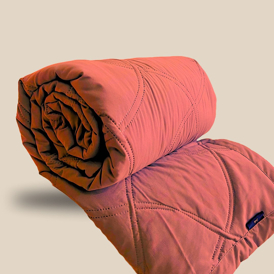 Terracotta Solid | Double Bed Cotton Comforter | Thin & Lightweight