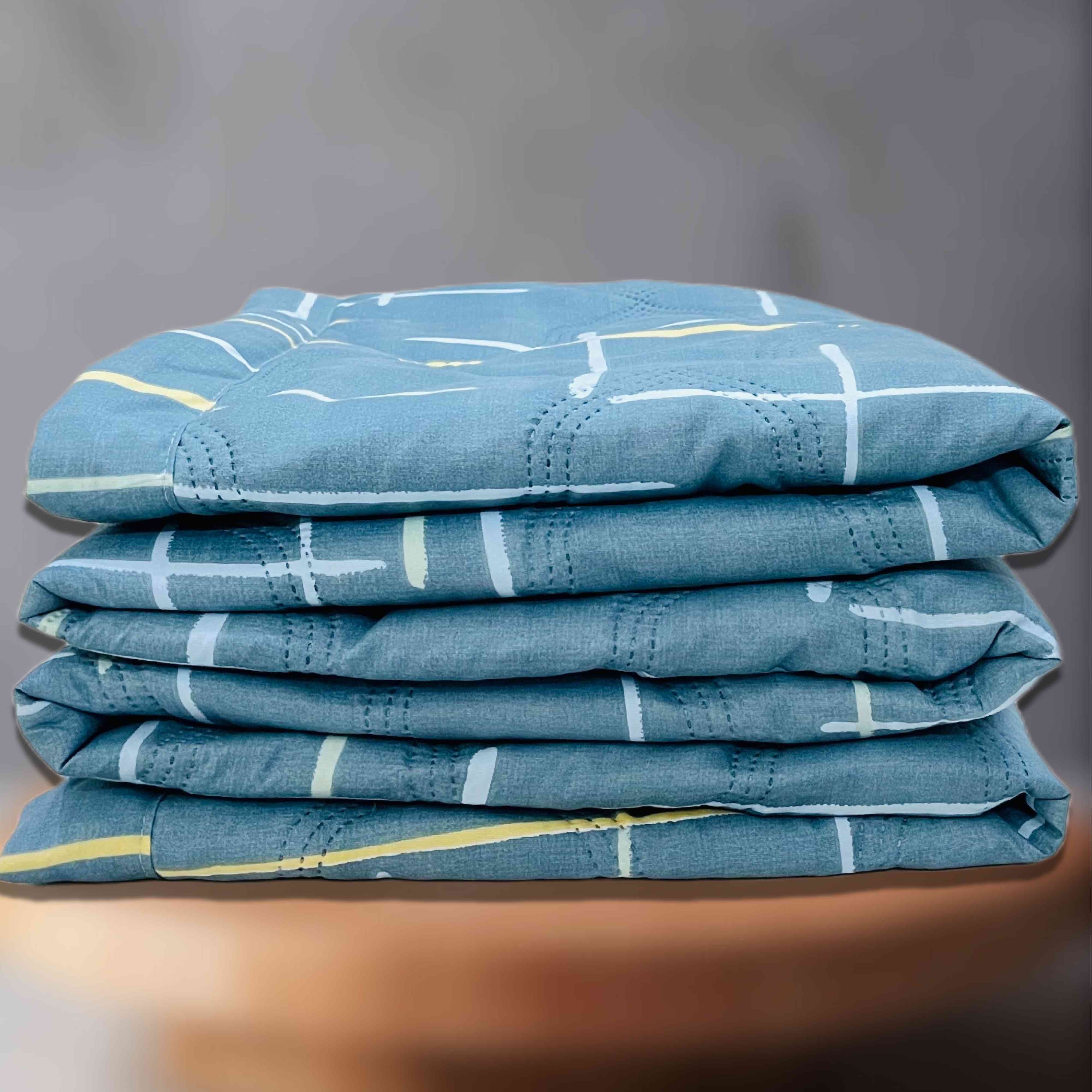 Abstract Blue | Double Bed Cotton Comforter | Thin & Lightweight - Harsh Foundation India