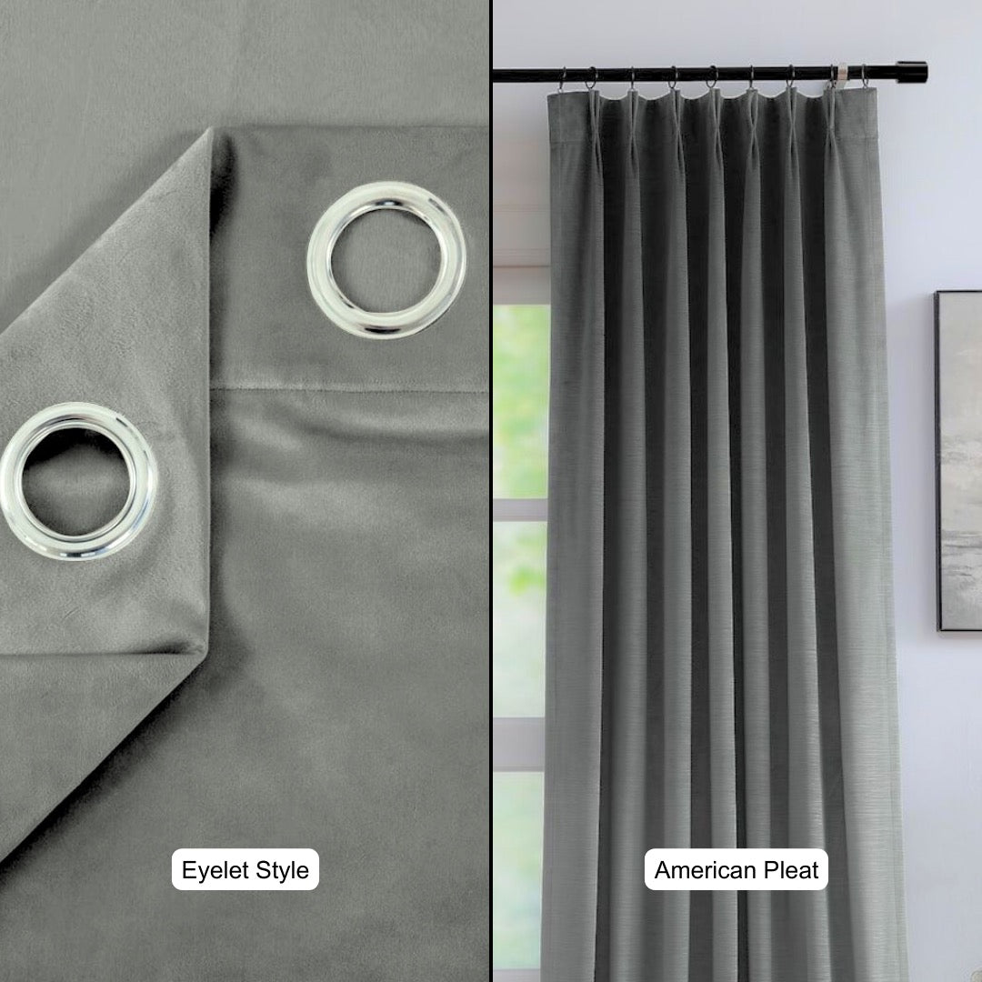 Contemporary Grey Premium Velvet Curtain