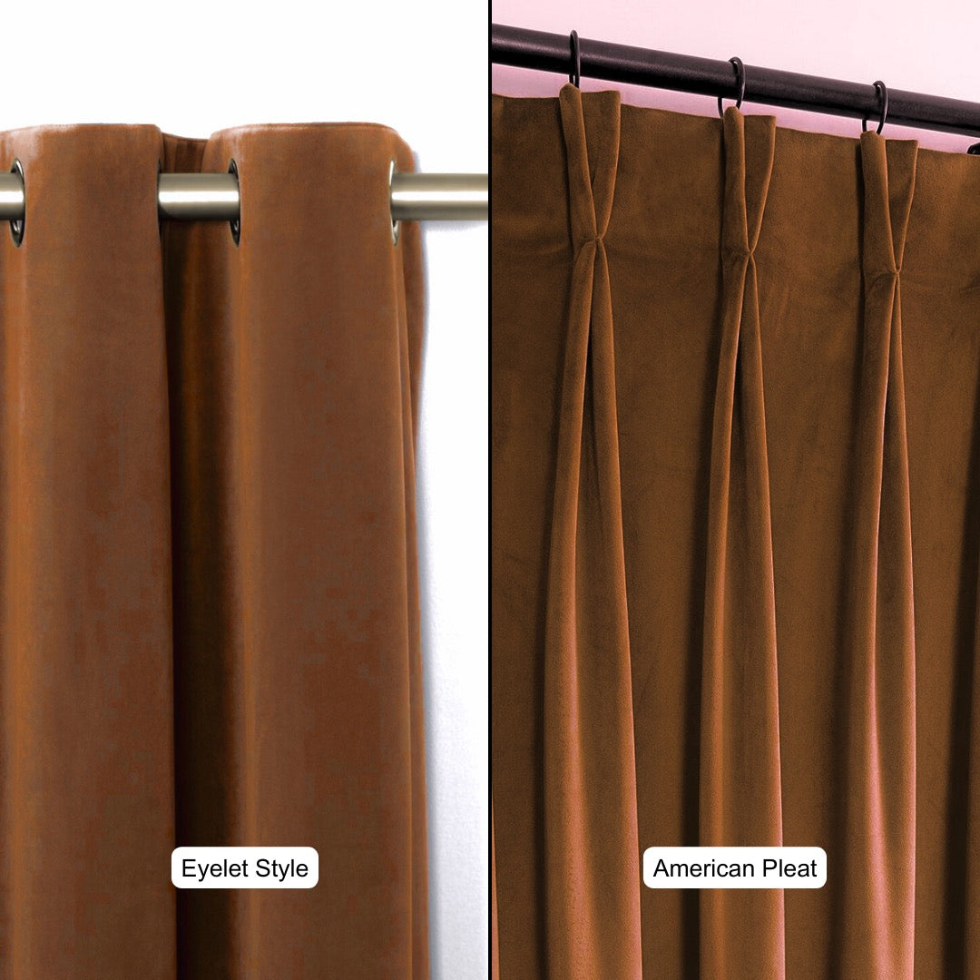 Brave Brown Premium Velvet Curtain