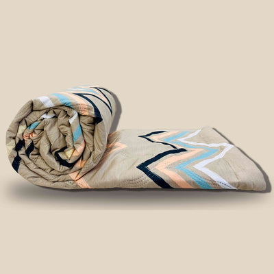 Striped Sand | Double Bed Cotton Comforter | Thin & Lightweight