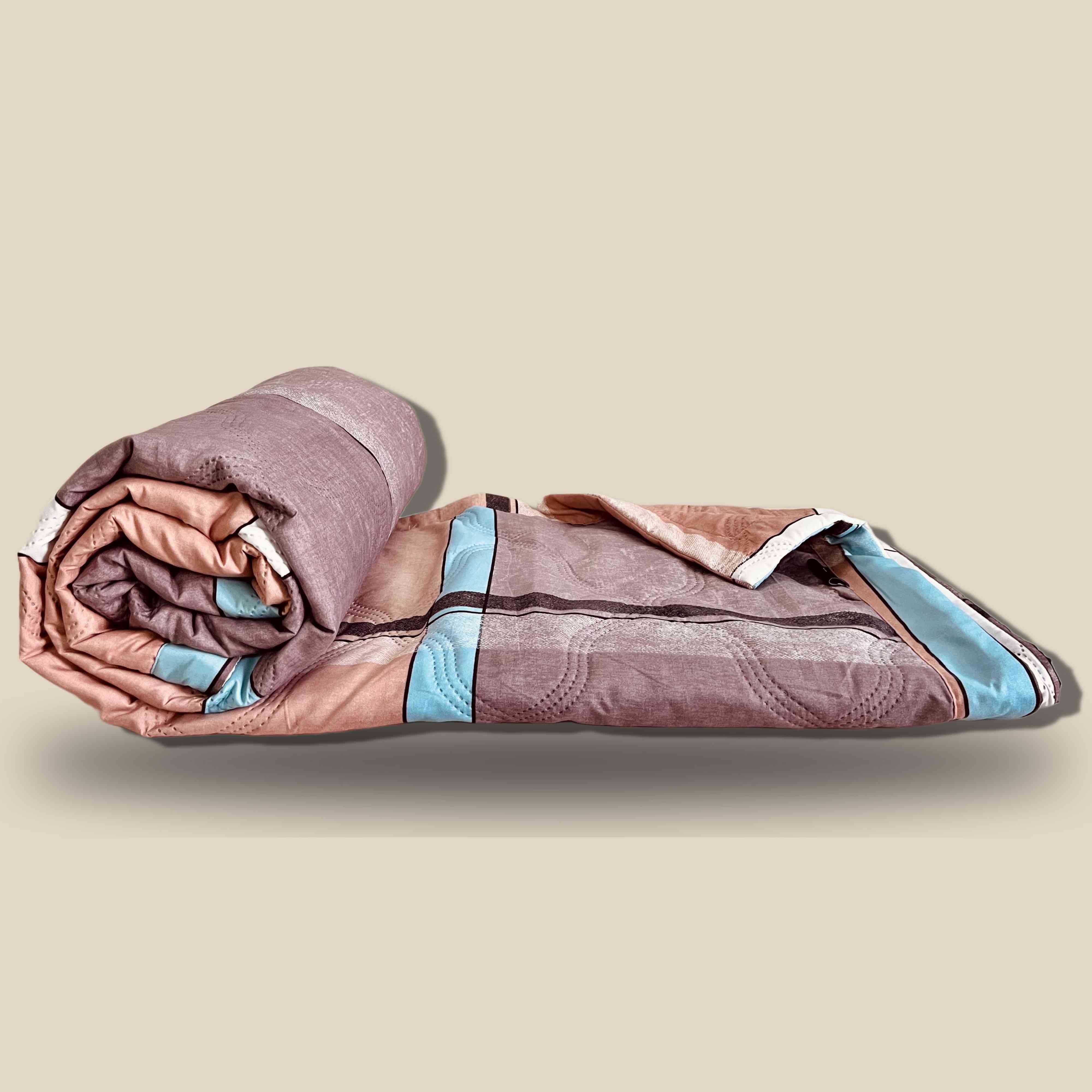 Mocha Brown | Single Bed Cotton Comforter | Thin & Lightweight - Harsh Foundation India