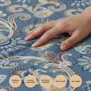 Royal Paisley Blue Premium Cotton Blend 210TC Gulzar Bedsheet, Cloud Soft Double Bed