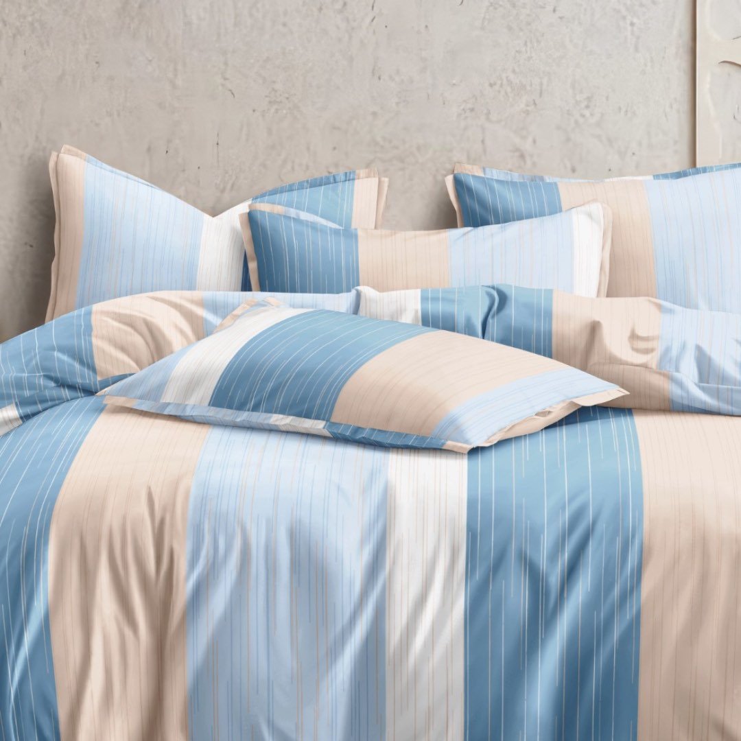 Pastel Stripes | PolyCotton Bedsheet | Super King Size - Harsh Foundation India