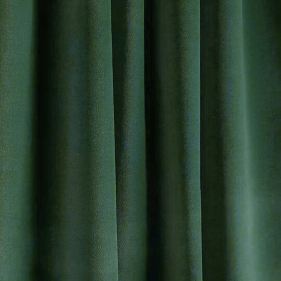 Bottle Green American Pleat Velvet Curtain