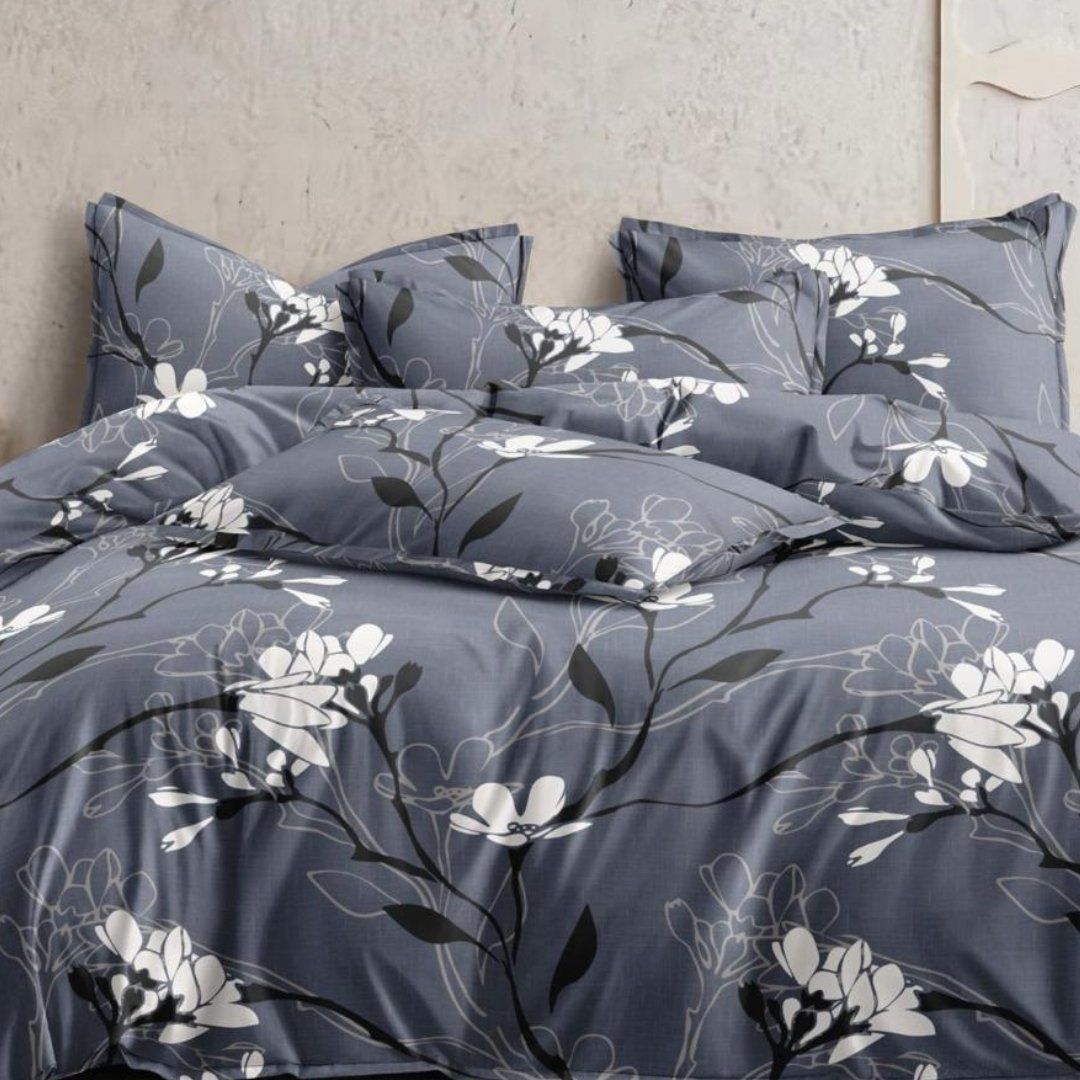 Dark Grey Dreams | PolyCotton Bedsheet | Super King Size - Harsh Foundation India