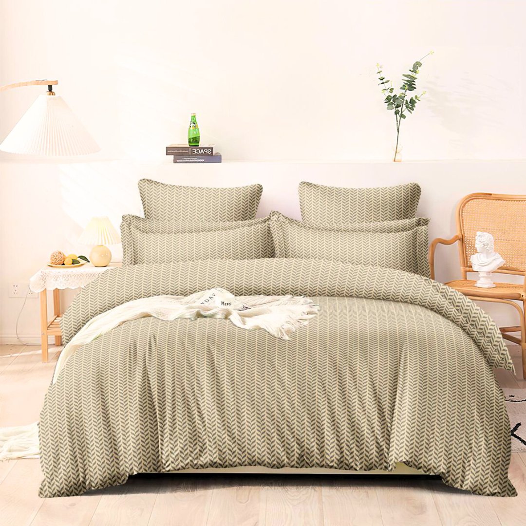 Camel Herringbone | Double Bed Cotton Comforter | Thin & Lightweight - Harsh Foundation India