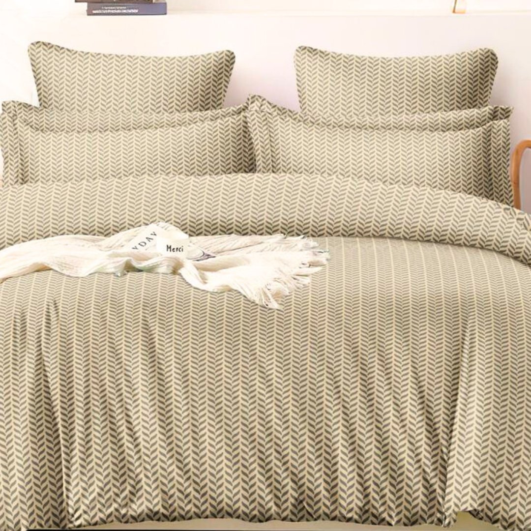 Camel Herringbone | Double Bed Cotton Comforter | Thin & Lightweight - Harsh Foundation India