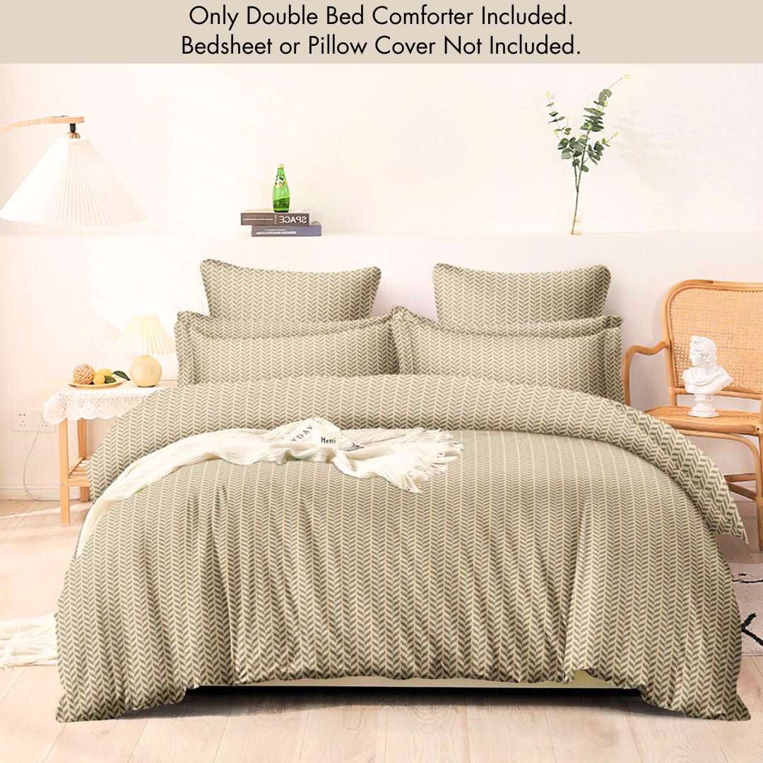 Camel Herringbone | Double Bed Cotton Comforter | Thin & Lightweight - Harsh Foundation India