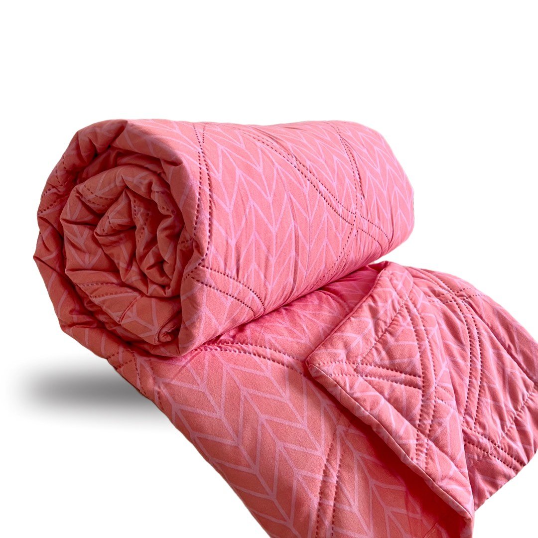 Flamingo Pink | Double Bed Cotton Comforter | Thin & Lightweight - Harsh Foundation India