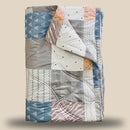 White Geometrical | Double Bed Cotton Comforter | Thin & Lightweight - Harsh Foundation India