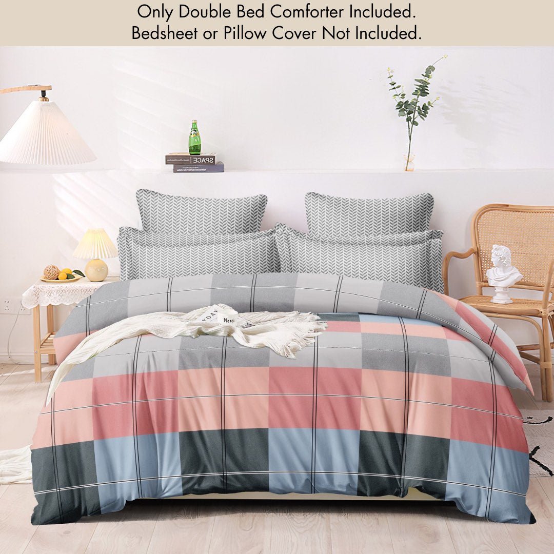 Pastel Checks | Double Bed Cotton Comforter | Thin & Lightweight - Harsh Foundation India