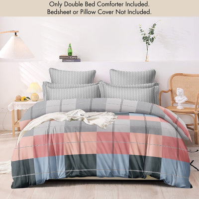 Pastel Checks | Double Bed Cotton Comforter | Thin & Lightweight