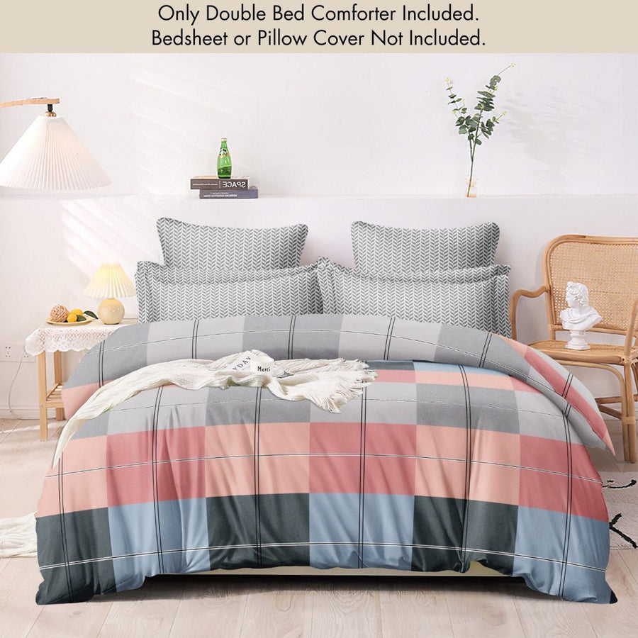 Pastel Checks | Double Bed Cotton Comforter | Thin & Lightweight - Harsh Foundation India