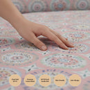 Blush Medallion Pink Premium Cotton Blend 210TC Gulzar Bedsheet, Cloud Soft Double Bed
