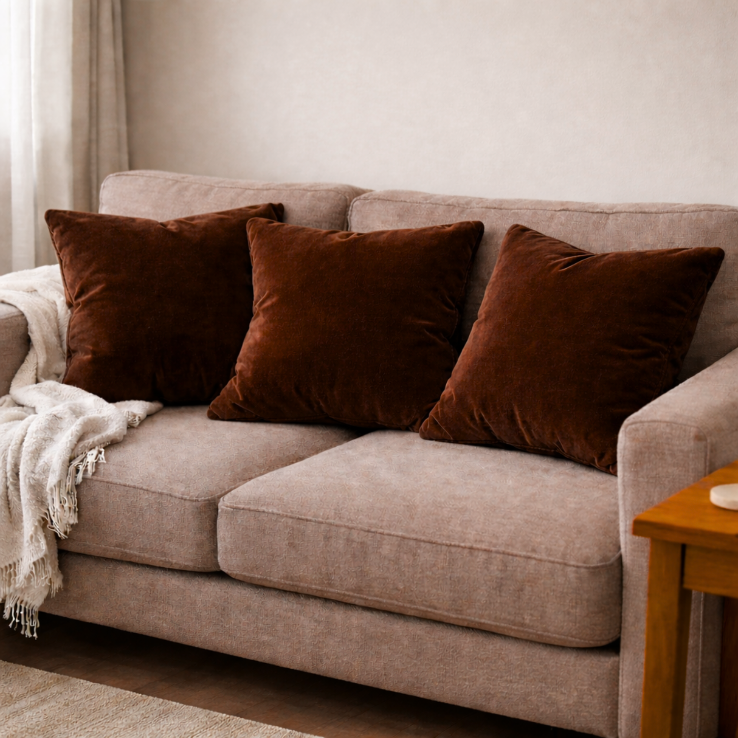 Brave Brown Premium Velvet Curtain