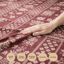 Royal Maroon Heritage Premium Cotton Blend 210TC Gulzar Bedsheet, Cloud Soft Double Bed
