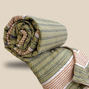 Striped Green | Double Bed Cotton Comforter | Thin & Lightweight - Harsh Foundation India