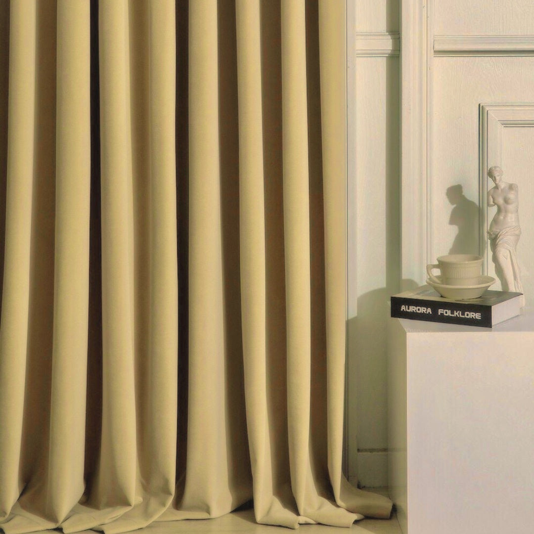 Modern Beige Premium Velvet Curtain