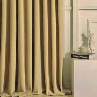 Modern Beige American Pleat Velvet Curtain