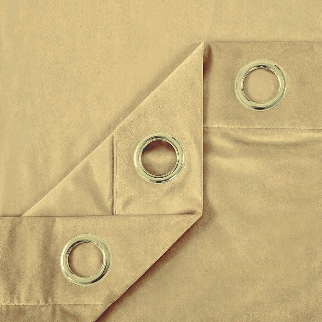 Modern Beige Premium Velvet Curtain