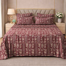 Royal Maroon Heritage Premium Cotton Blend 210TC Gulzar Bedsheet, Cloud Soft Double Bed