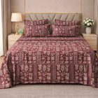 Royal Maroon Heritage Premium Cotton Blend 210TC Gulzar Bedsheet, Cloud Soft Double Bed