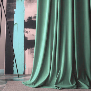Jade Serenity American Pleat Velvet Curtain
