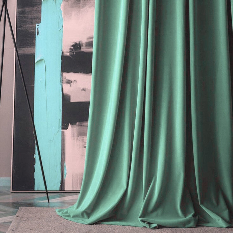 Jade Serenity American Pleat Velvet Curtain