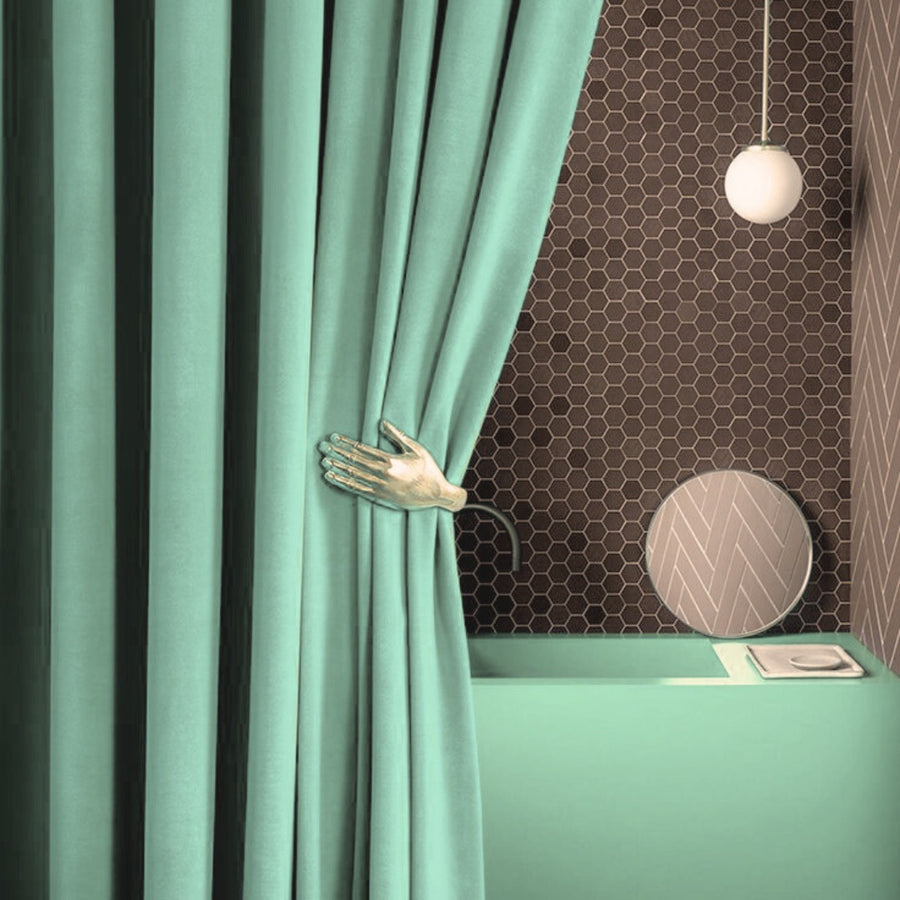 Jade Serenity American Pleat Velvet Curtain
