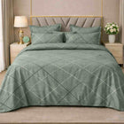 Serene Green Premium Cotton Blend 210TC Gulzar Bedsheet, Cloud Soft Double Bed