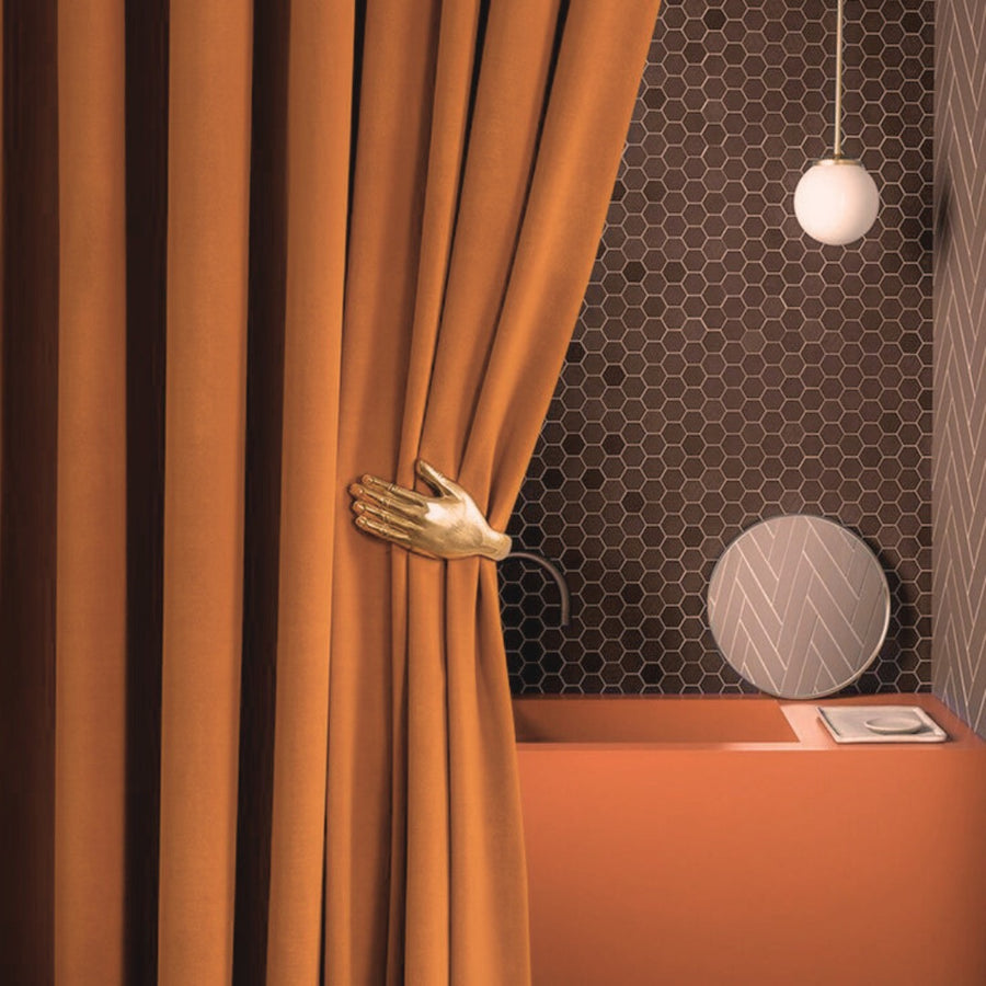 Amber Aura American Pleat Velvet Curtain