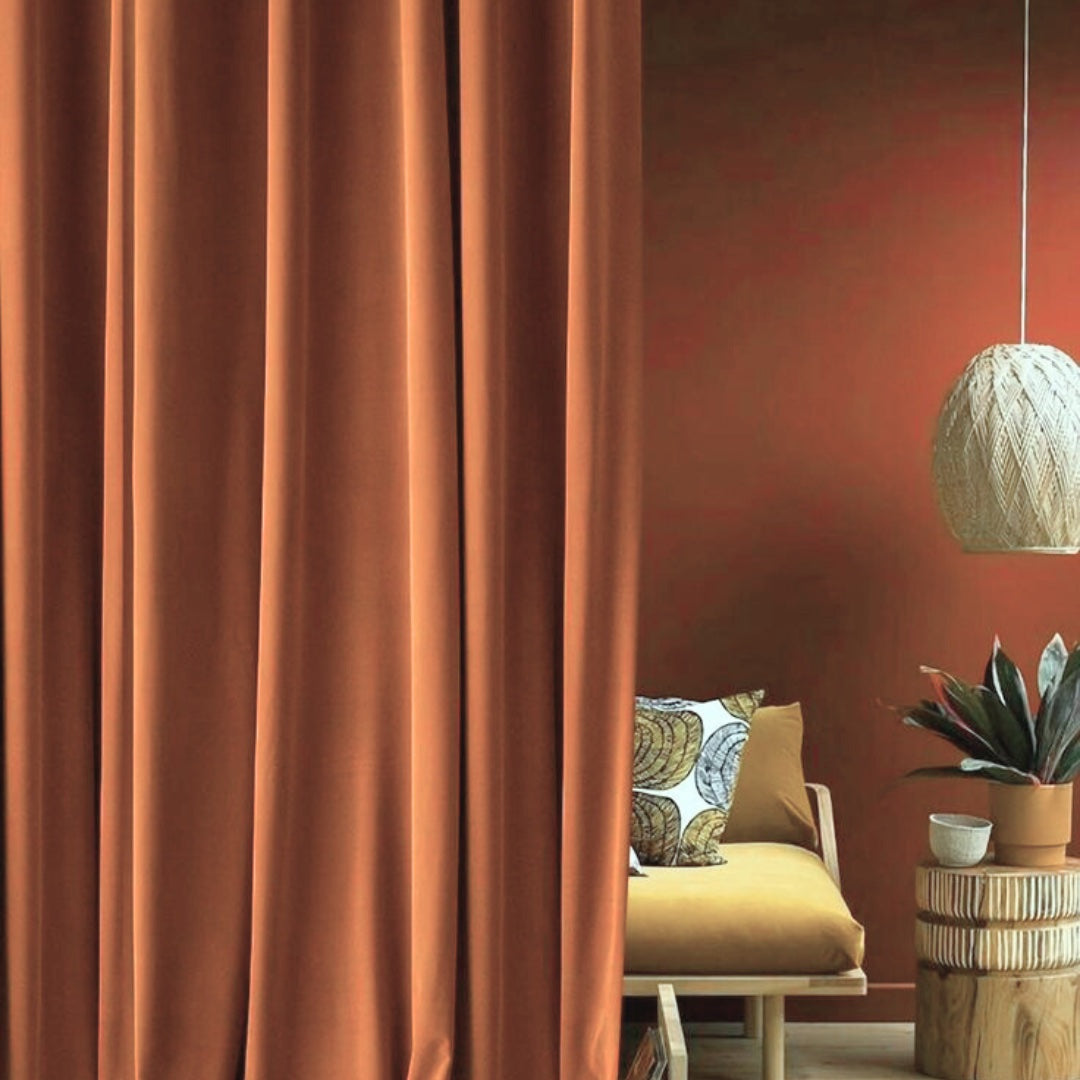Amber Aura Premium Velvet Curtain