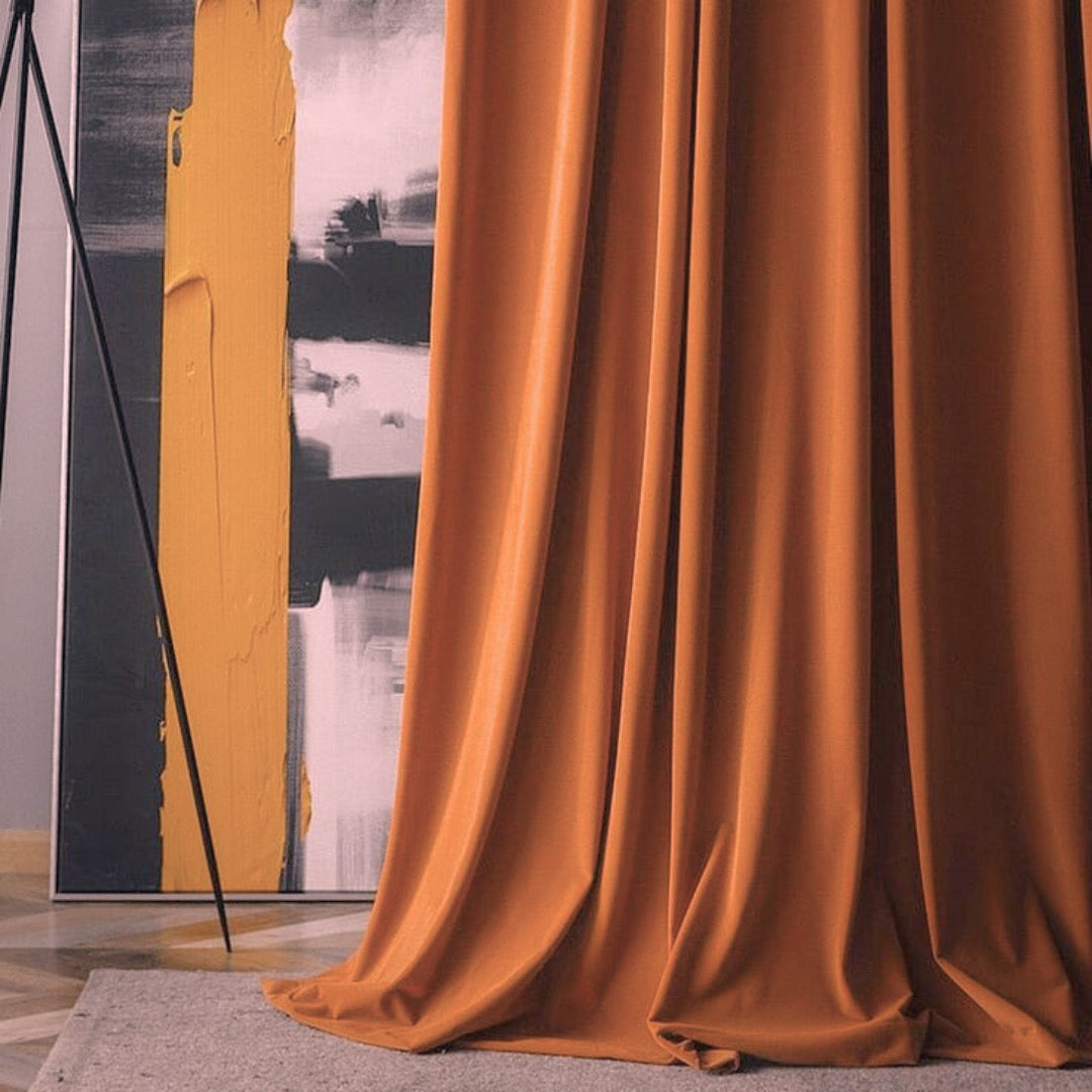 Amber Aura Premium Velvet Curtain