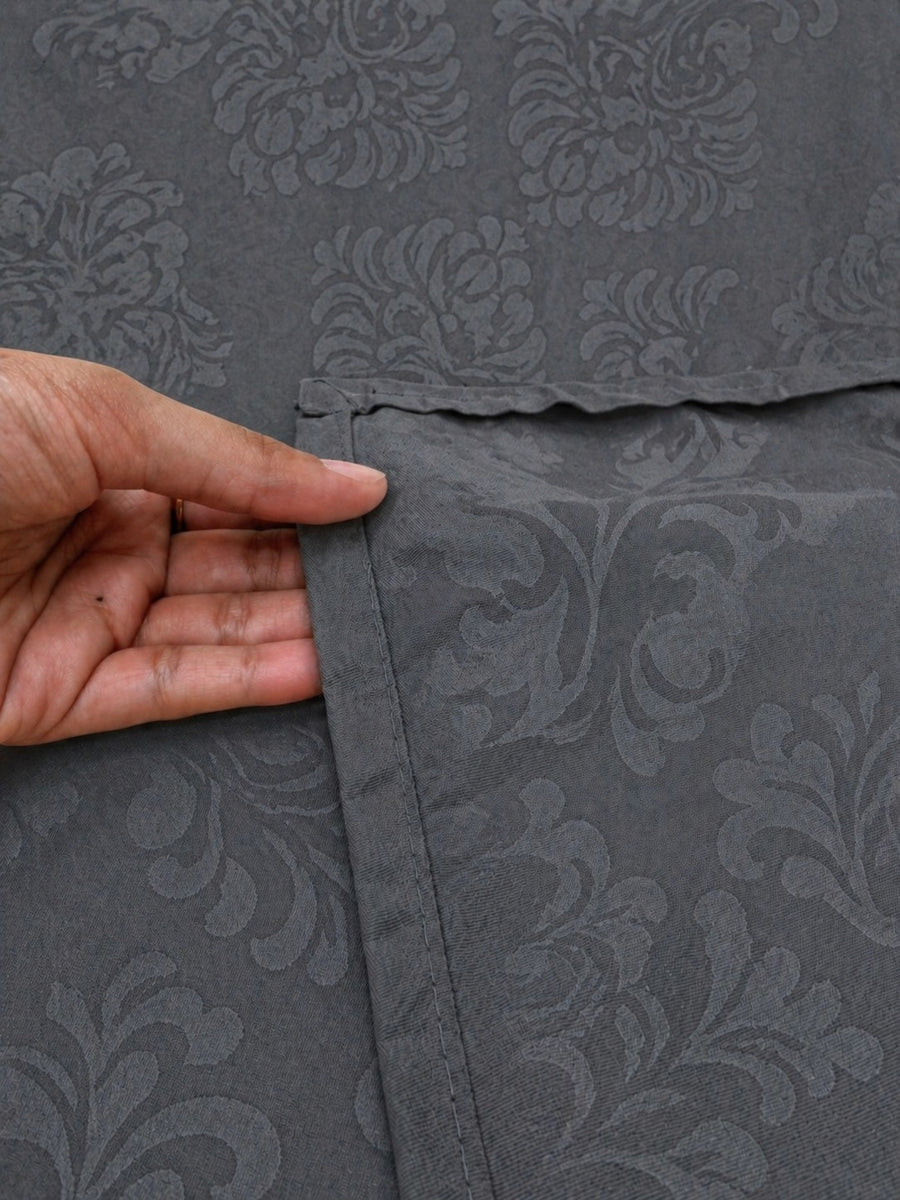 Lava Grey KI.NO.ORI Cotton-Sateen Blend 250TC Bedsheet Set King Size