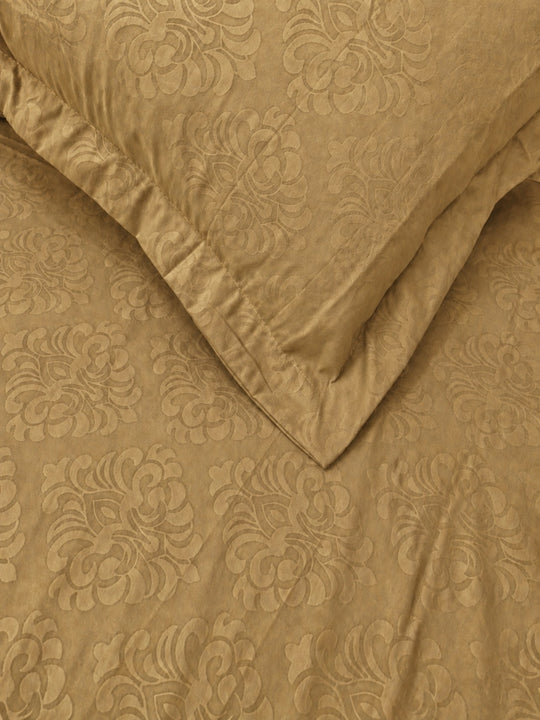 Sepia Beige KI.NO.ORI Cotton-Sateen Blend 250TC Bedsheet Set King Size