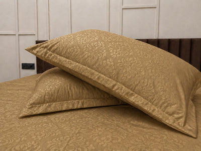 Sepia Beige KI.NO.ORI Cotton-Sateen Blend 250TC Bedsheet Set King Size