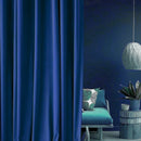 Elite Blue American Pleat Velvet Curtain