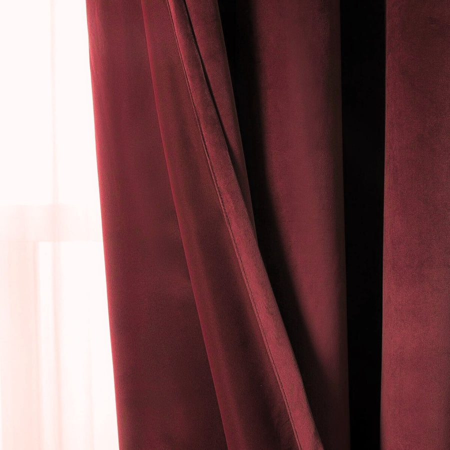 Bordeaux American Pleat Velvet Curtain