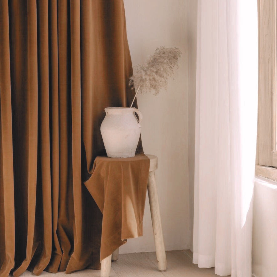 Brave Brown Premium Velvet Curtain