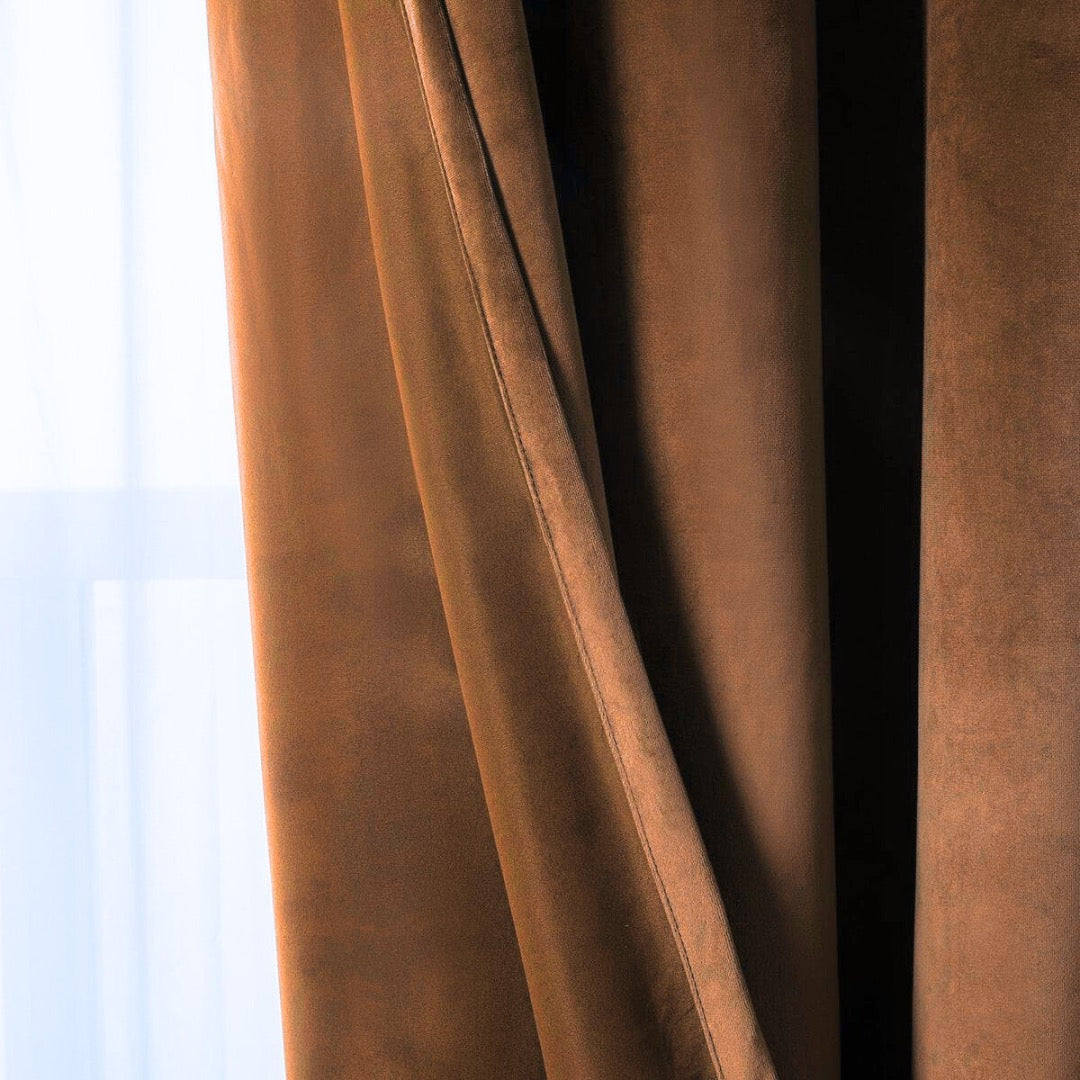 Brave Brown Premium Velvet Curtain