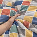 Modern Mosaic Squares Gulzar Comforter – Cloud Soft Microfibre Filled, 210 TC Cotton Blend, Double Bed