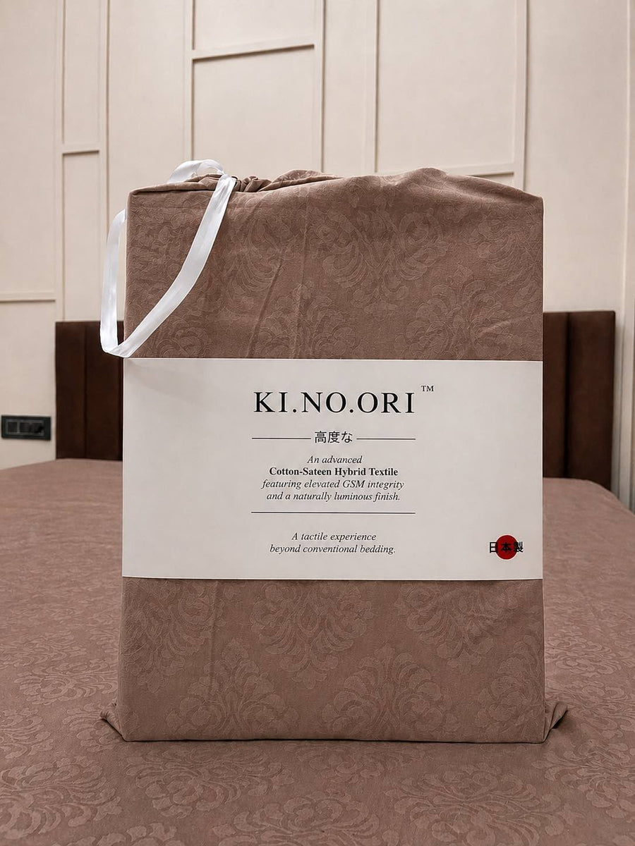 Cocoa KI.NO.ORI Cotton-Sateen Blend 250TC Bedsheet Set King Size